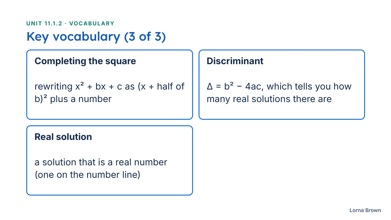 11.1.2 Solving Quadratic Equations slide 4 of 24