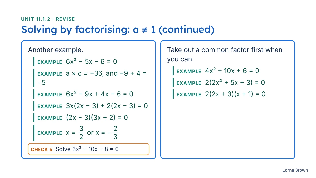 11.1.2 Solving Quadratic Equations slide 12 of 24