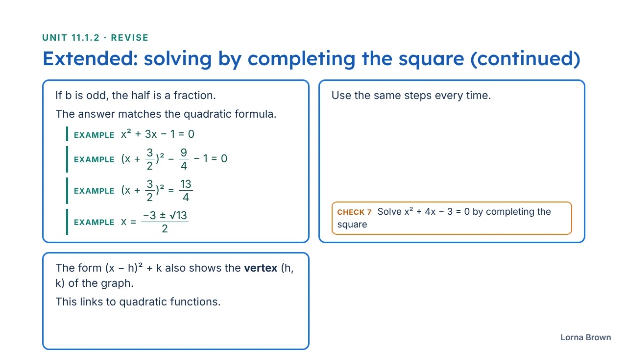 11.1.2 Solving Quadratic Equations slide 18 of 24