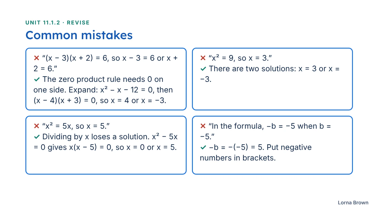 11.1.2 Solving Quadratic Equations slide 21 of 24