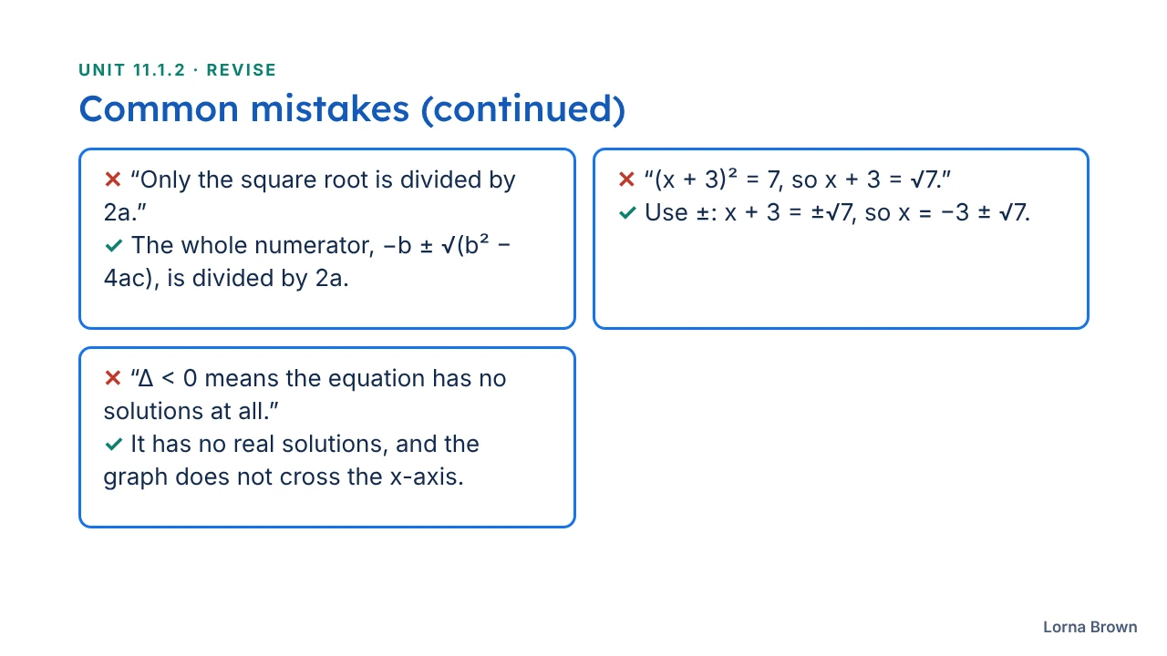 11.1.2 Solving Quadratic Equations slide 22 of 24