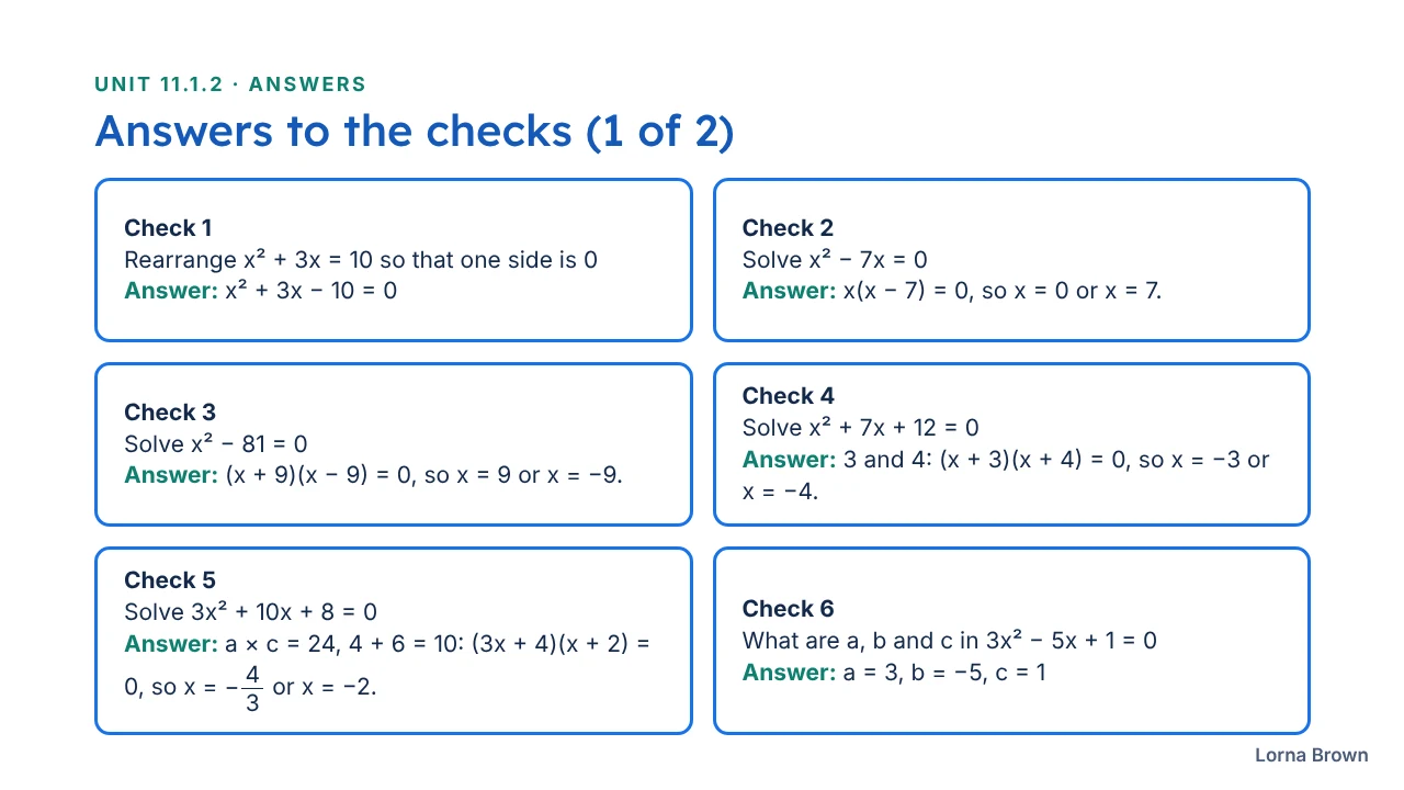 11.1.2 Solving Quadratic Equations slide 23 of 24