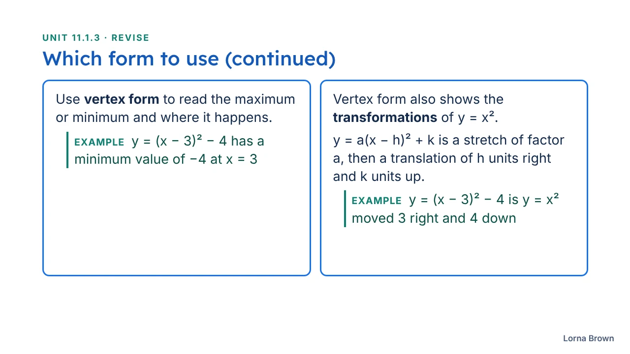 11.1.3 Quadratic Functions slide 14 of 23