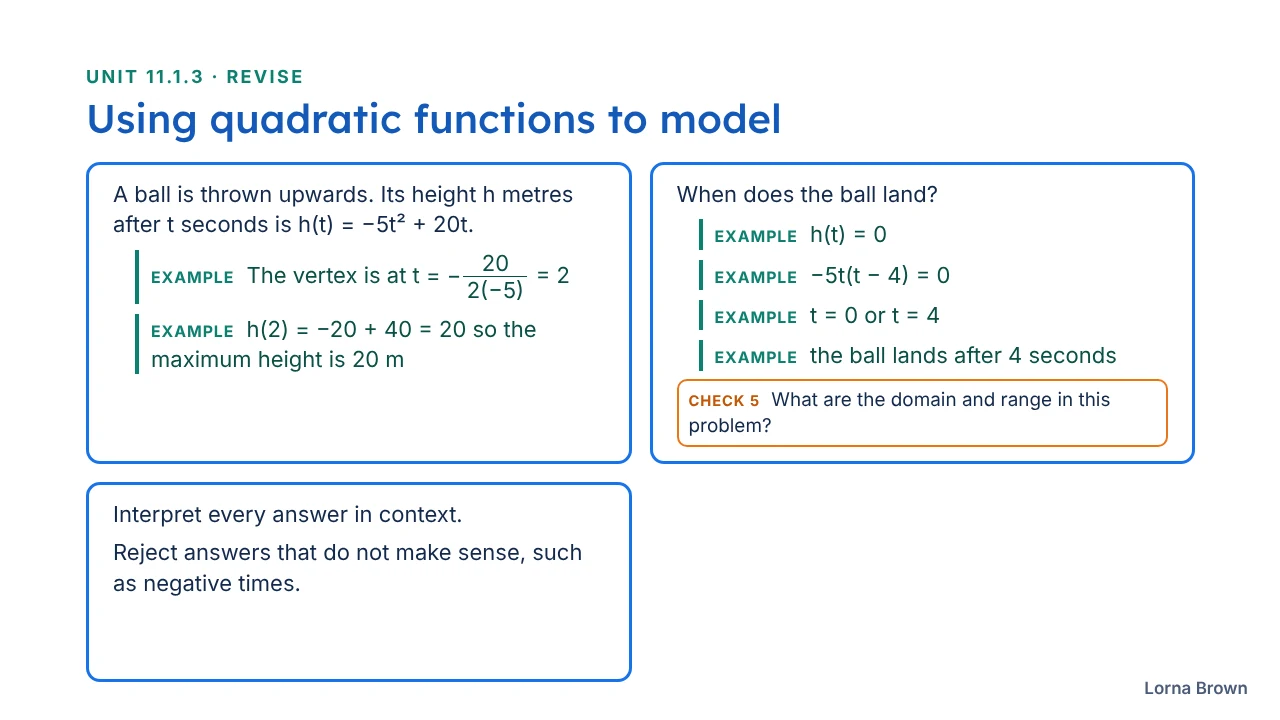 11.1.3 Quadratic Functions slide 20 of 23