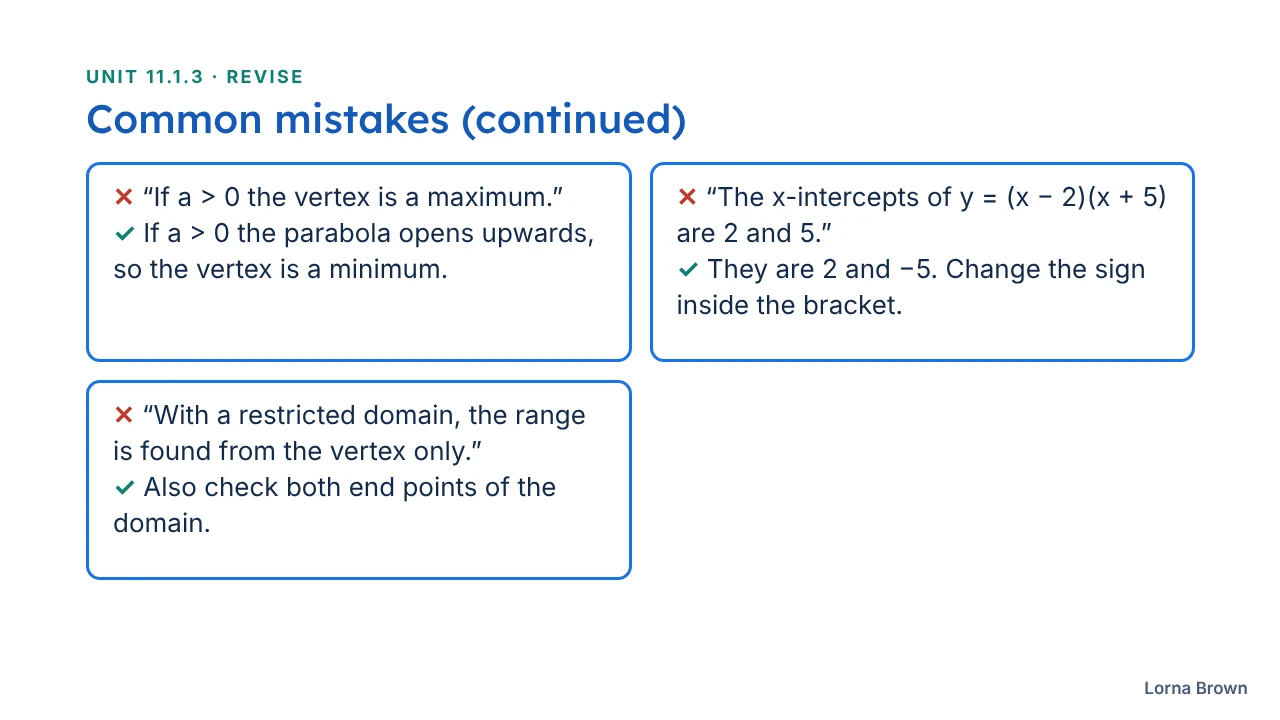 11.1.3 Quadratic Functions slide 22 of 23